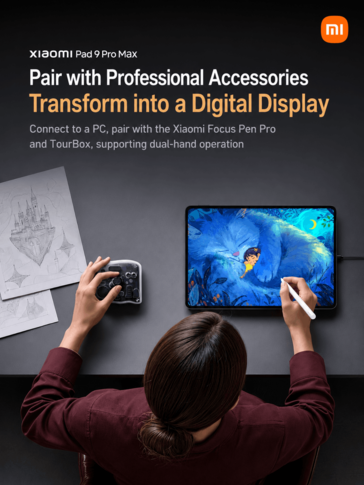 Profesyonel aksesuarlarla birlikte Xiaomi Pad 9 Pro Max