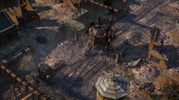 Iron Harvest'ta bir mech'i gösteren bir resim.