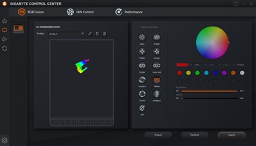 Gigabyte Kontrol Merkezi - RGB kontrolü