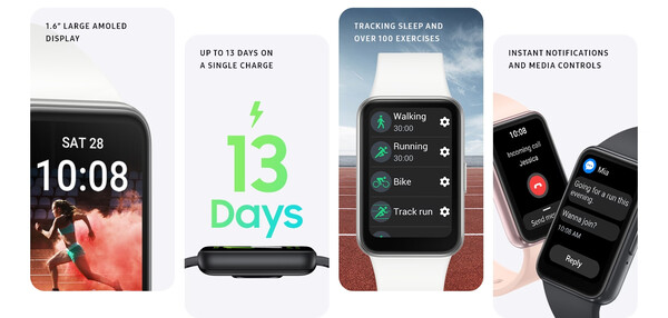 Galaxy Fit 3'ün temel özellikleri.