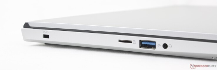Sol: Kensington Kilidi, MicroSD okuyucu, USB-A 3.2 Gen. 1, 3,5 mm kulaklık
