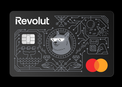 LED'li Revolut Mastercard. Ödeme sırasında gözler yanar.