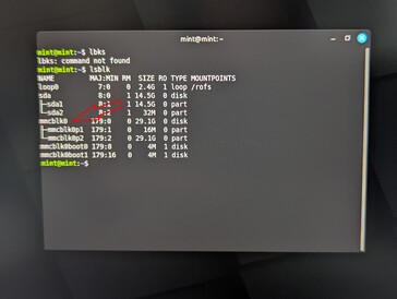 Dahili depolama aygıtlarını tanımlamak için lsblk kullanımı