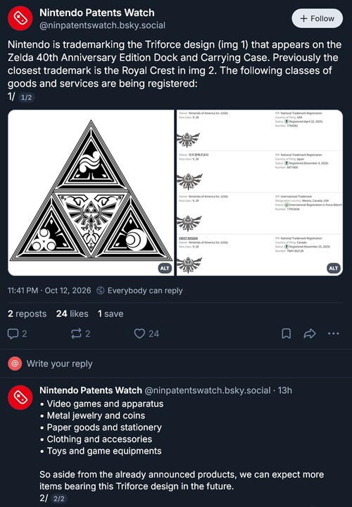 Nintendo Triforce ticari markası gösterildi