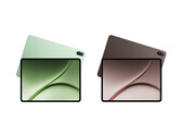 OnePlus Pad 3 Pro, Koyu Kahverengi ve Açık Yeşil renk seçenekleriyle.