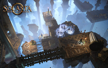 Solasta: Crown of the Magister oyunundaki bir ortamı gösteren bir resim.