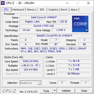 Rekor kıran frekansın CPU-Z ekran görüntüsü