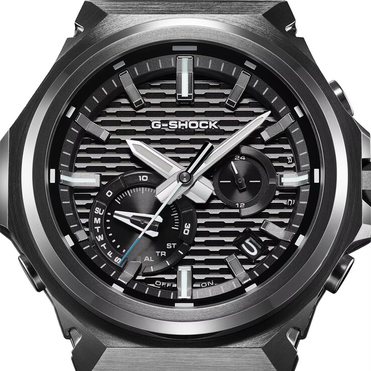 GST-B1000BD-1A, koyu renkli paslanmaz çelik dış yüzeyi G-Shock'un sağlam kasa yapısıyla birleştirir.