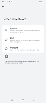 ekran için 60 Hz ve 90 Hz modları. (Resim kaynağı: Sergey Tarasov - Notebookcheck)