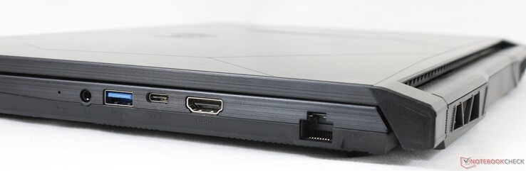 Sağ: 3,5 mm birleşik ses, USB-A 3.2 Gen. 1, USB-C 3.2 Gen. 1, HDMI 2.1, Gigabit RJ-45