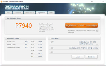 3DMark 11 (Balanced, battery power)