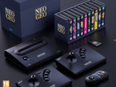 Neo Geo Aes+'ın gamepad joystickleri ve video oyunu koleksiyonu ile bir renderı