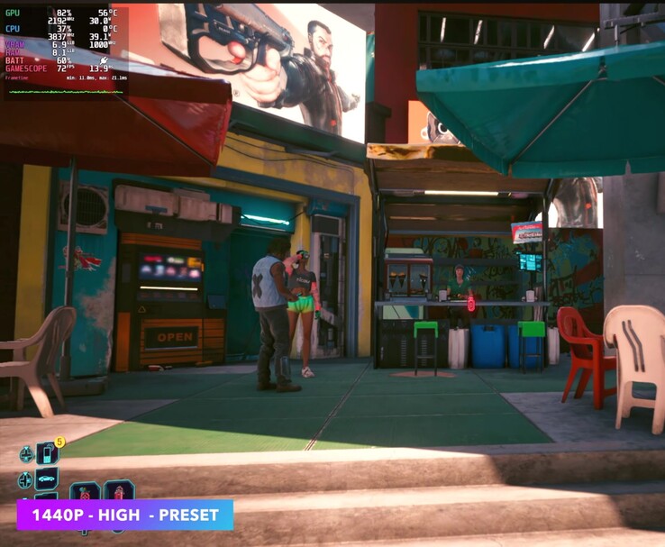 Cyberpunk 2077, SteamOS üzerinde 1440p çözünürlükte "Yüksek" ayarlarla çalışıyor
