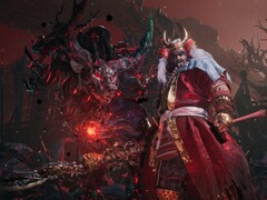 Nioh 3'te bir canavar ve samuray. 