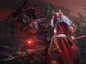 Nioh 3'te bir canavar ve samuray. 