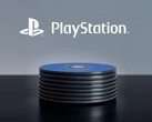 Masaüstünde PS5 disklerinin üzerinde gösterilen PlayStation logosu