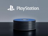 Masaüstünde PS5 disklerinin üzerinde gösterilen PlayStation logosu