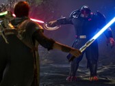 Star Wars Jedi oyunundan bir görüntü: Cal Kestis ve bir düşmanı gösteren Fallen Order. (Resim kaynağı: Steam)