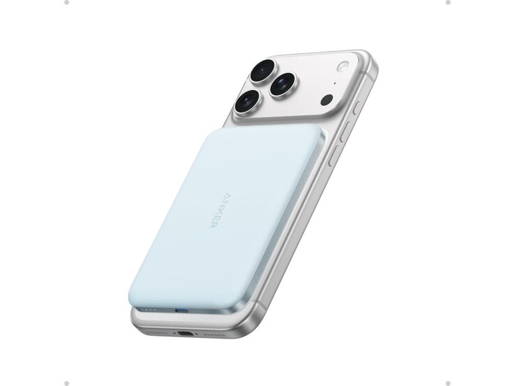 Mavi renkli Anker Nano Güç Bankası (5K, MagGo, Slim)