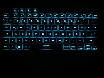 Klavye aydınlatması (örneğin burada mavi renkte)