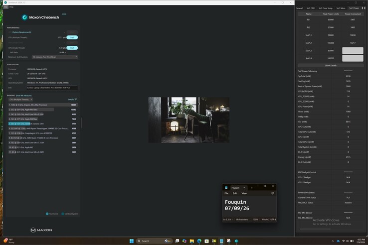 Nvidia RTX Spark Cinebench 2026 puanı