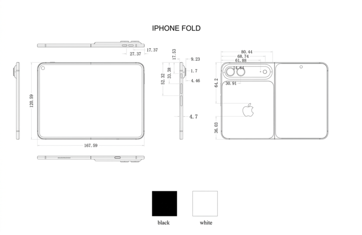 Bir kılıf üreticisinden alındığı iddia edilen iPhone Ultra/Fold şemaları (AI ile büyütülmüş).