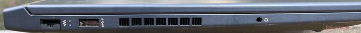 Sol: USB-A, RJ45 Ethernet bağlantı noktası ve 3,5 mm ses jakı