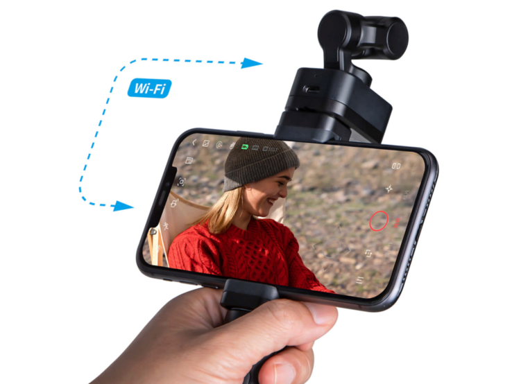 Feiyu Pocket 3, telefonunuzu kablosuz bir monitör olarak kullanmanızı sağlar (aynı zamanda küçük bir ekranı vardır).