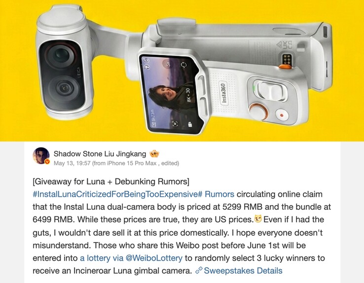 Insta360'ın CEO'su bu yüksek uluslararası fiyatlandırma için daha fazla ayrıntı veya gerekçe sunmadı.