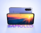 Mor renkte önden ve arkadan gösterilen Samsung Galaxy F70 5G