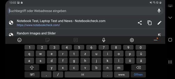 Using the default keyboard app in landscape mode