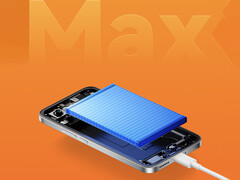 Note 17 Pro Max ayrıca 100 W hızlı şarj desteğine sahip olacak. Resimde: büyük bataryayı öne çıkaran bir tanıtım fotoğrafı.