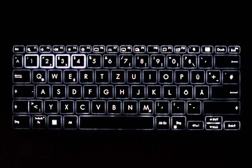 Eşit klavye arka aydınlatması (sadece 1 yoğunluk seviyesi ile)
