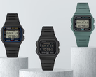 Soldan sağa doğru resimde görülen modeller: Casio F-B100W-1AJF, F-B100W-1BJF ve F-B100W-3AJF.
