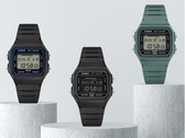 Soldan sağa doğru resimde görülen modeller: Casio F-B100W-1AJF, F-B100W-1BJF ve F-B100W-3AJF. 