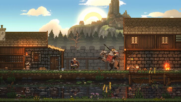 Sons of Valhalla oyununda iki karakteri gösteren bir görsel.