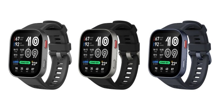 Amazfit Bip Max akıllı saat gri, siyah ve mavi renk seçenekleriyle sunuluyor