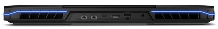 Arka: Su soğutma için 2x kaplin, Thunderbolt 4 (USB-C; DisplayPort), HDMI, Gigabit Ethernet, DC-in