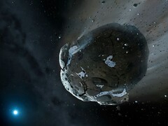 Bir sanatçının asteroit çizimi.
