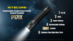 Nitecore P17iX, P27iX ile aynı özellikleri sunar, sadece daha küçük bir kafa ile