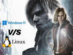 Windows 11 ve Linux karşılaştırma grafiği ile Resident Evil Requiem çizimi.