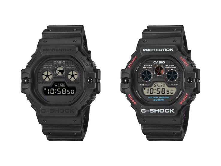 Casio G-Shock DW-5900UBB-1 (solda) ve DW-5900U-1 (sağda) saatler. (Resim kaynağı: Casio)