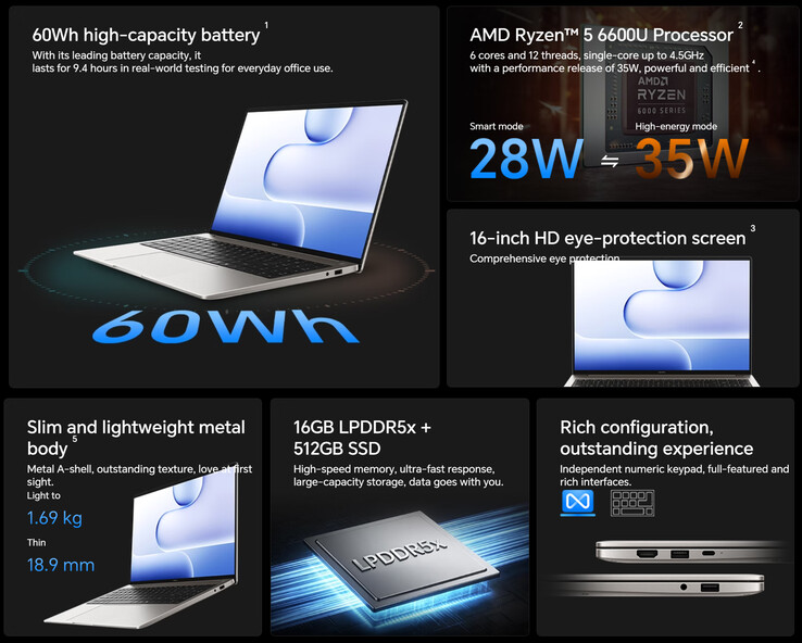 MagicBook X16 2026 6600U'nun öne çıkan özellikleri (makine çevirisi)