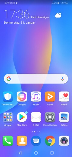 Default home screen