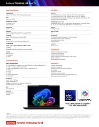 Lenovo ThinkPad L14 Gen 7 Intel özellikleri.