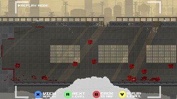 Resimde görülüyor: Super Meat Boy'dan bir oynanış ekran görüntüsü.