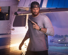 GTA 6'nın kahramanı Jason, elinde bir tabanca tutuyor.