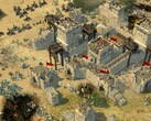 Stronghold Crusader 2 oyununda bir kaleyi gösteren bir görsel.