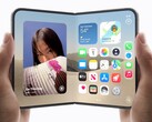 İki elin her biri, biri katlanmış diğeri açılmış bir iPhone Duo tutuyor