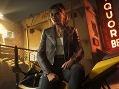 GTA 6'dan Lucia, bir motosikletin yanında gösteriliyor